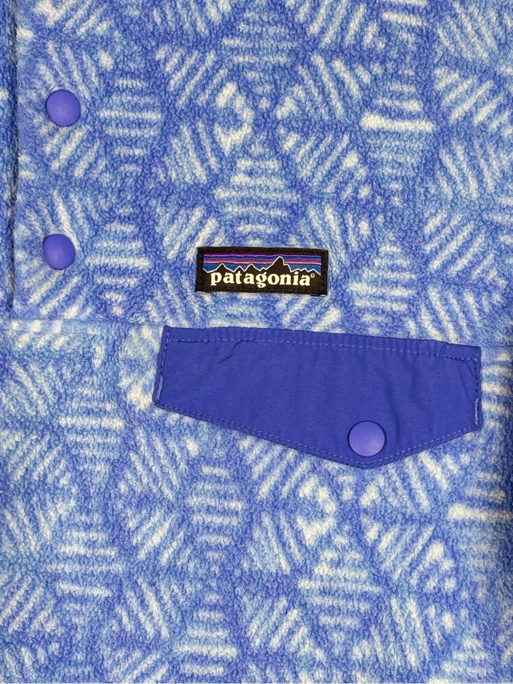 Patagonia Synchilla Snap-T Fleece Pullover Blue Print M 25455 SP18 - Picture 4 of 7
